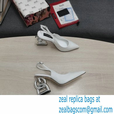 Dolce  &  Gabbana Heel 10.5cm Slingbacks White with DG Heel 2022